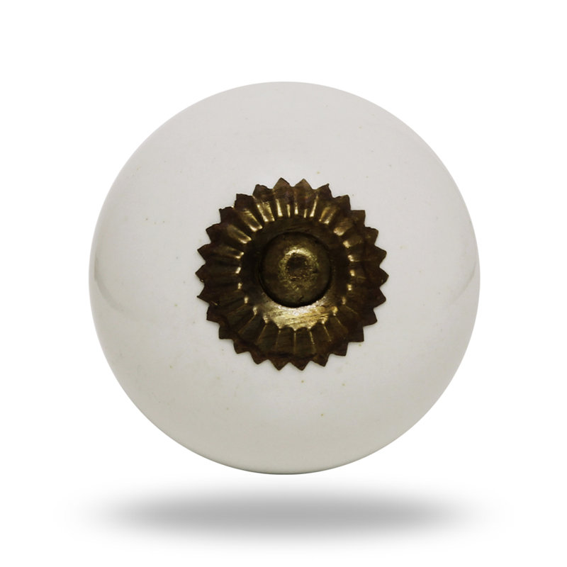 Tomato Oversized 1.6" Diameter Round Knob Multipack, White Antique