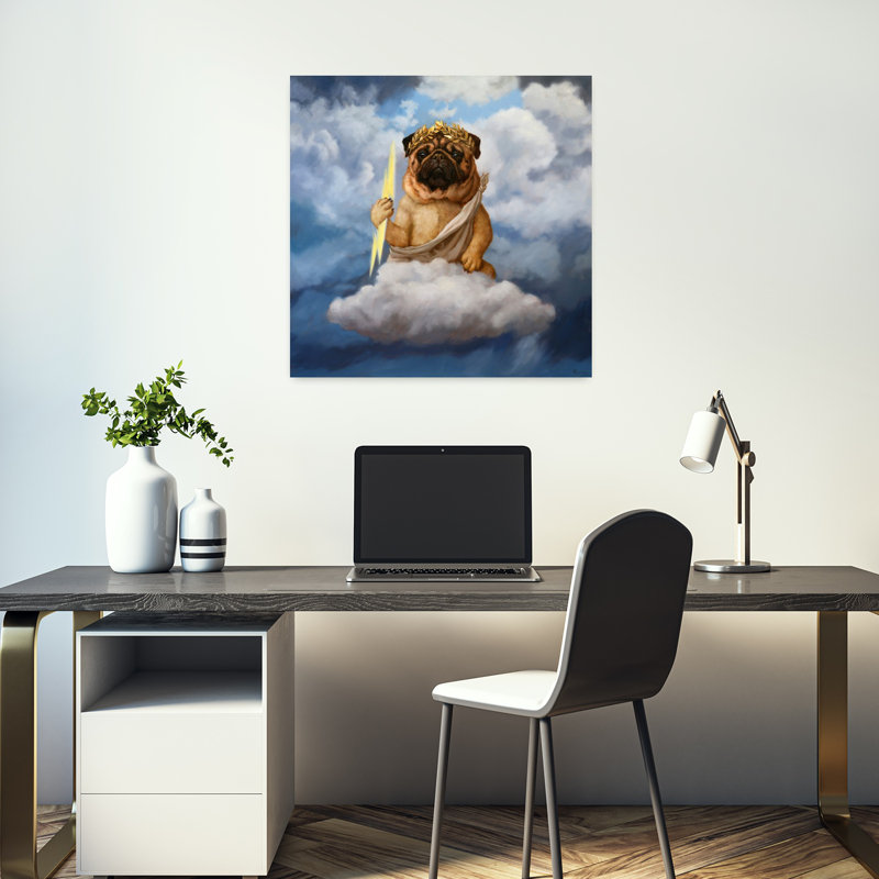 Art urbain contemporain Zeus's Bitch Dog, H 18 po x l 18 po