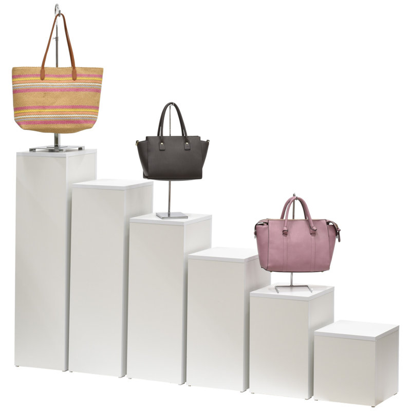 Laminate Retail Display Pedestal Stand, Blanc, H 24 po x l 11,5 po
