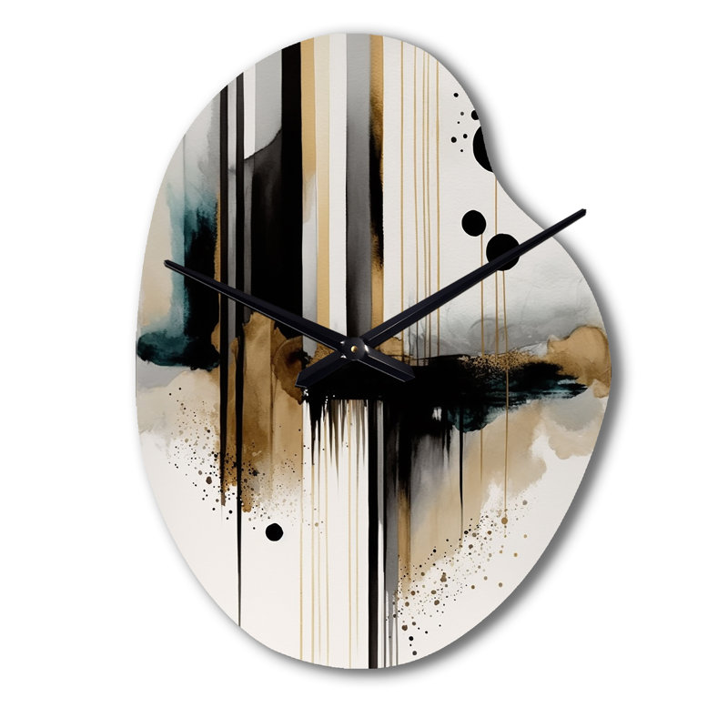 Karo Abstract Transitional Modern Shapes I - formes abstraites, horloges asymétriques en métal, Petit