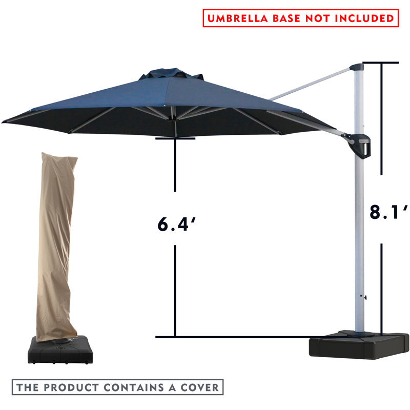 Parasol en porte-à-faux 12', Bleu marine