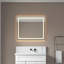 Miroir de salle de bain 24 po x 32 po à DEL avec façade et rétroéclairage, miroir de meuble-lavabo mural avec cadre en aluminium, antibuée, mémoire, 3 couleurs, gradation continue-850775620-850775996-850775985