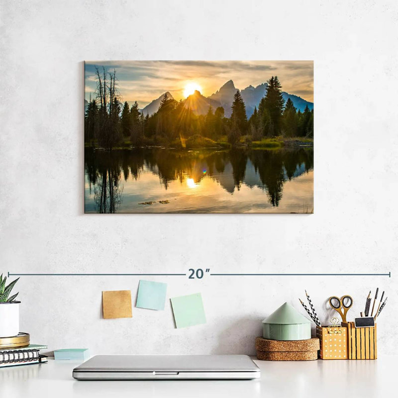 " Grand Teton Dramatic Sunset ", 8" H x 12" W x 1" D