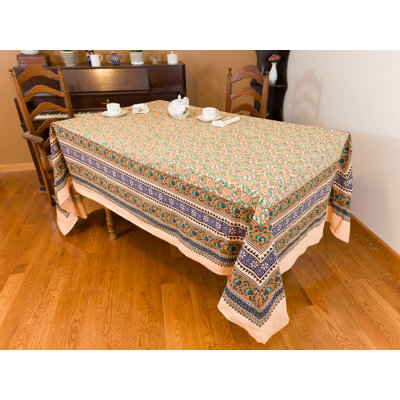 Lushana Rectangle Floral Cotton Tablecloth