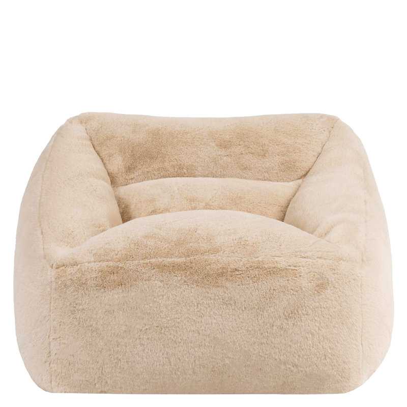 Natalia Faux Fur Armchair Bean Bag, Beige