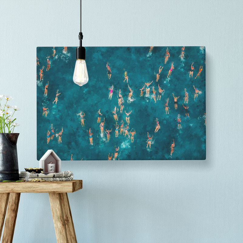 Swimmers Swimming - Wrapped Canvas, 50cm H x 76cm W x 3cm D