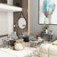 3 Piece Grey And Silver Living Room Table Set