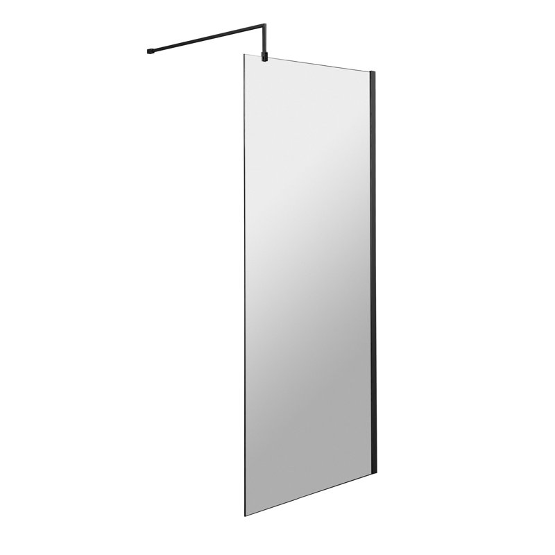 1950mm H Frameless Wet Room Glass Screens with Clear Glass, 1950 mm H x 1000 mm W