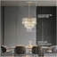Lustre en cristal de luxe à 3 niveaux de 20 po, luminaire suspendu à cadre doré 7 lumières, éclairage de plafond élégant pour le salon, la salle à manger, la chambre à coucher (sans ampoules)