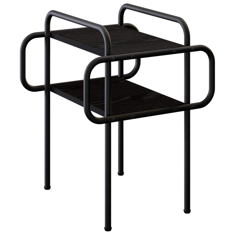 Coffee Table, 51cm H x 40cm W x 40cm D, Black Oak / Black, Black Oak