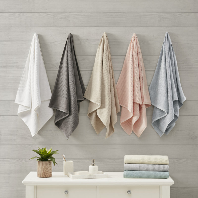 White Cotton Quick-Dry 6-Piece Towel Set