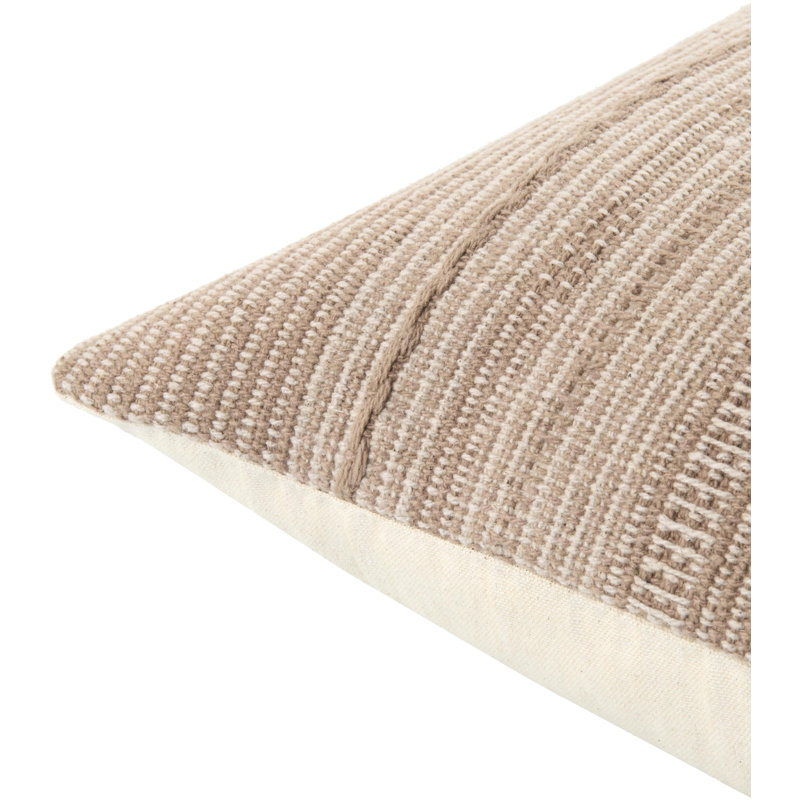 Dalton  Accent Pillow Cover, Pillow Cover Only - No Insert, Tan/Beige, Square 22"