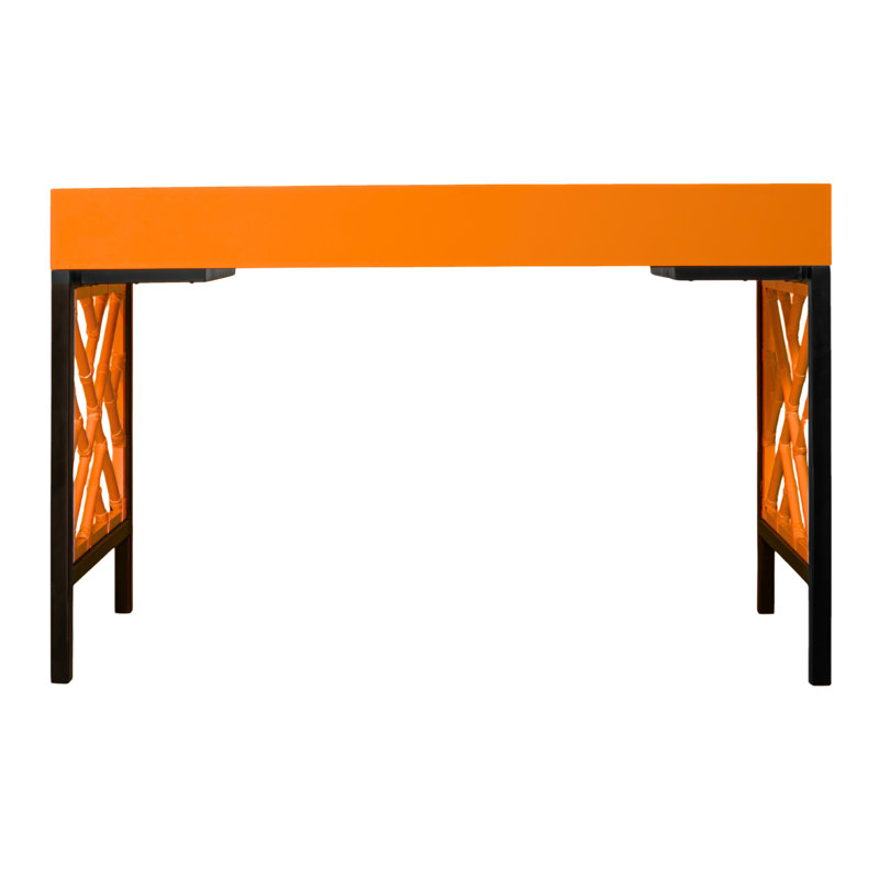 Chippendale Writing Desk, Citrus Orange