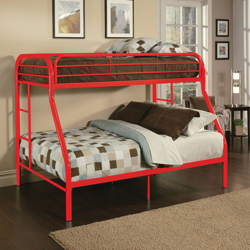 Henline Kids Bunk Bed, Twin Over Full, Red