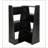 Convertible Modular Black Oak Grain Bookcase with Three Interchangeable Assembly Layouts, Ideal for Multi-Functional Storage and Modern Decor.