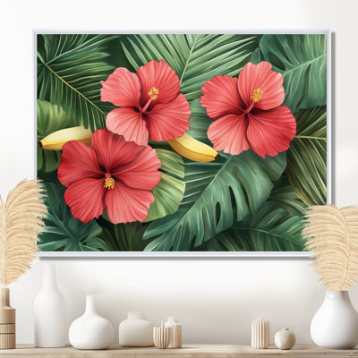 Hibiscus Wall Art, Tropical Flower Canvas, Prou