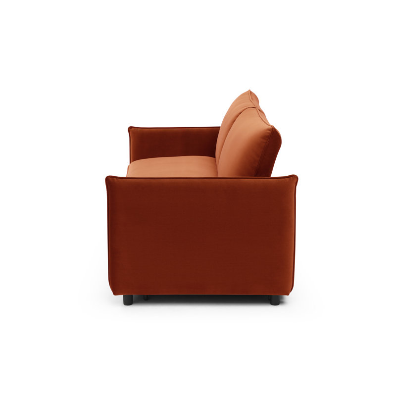 Betty 2 Seater Velvet Sofa Bed, Orange