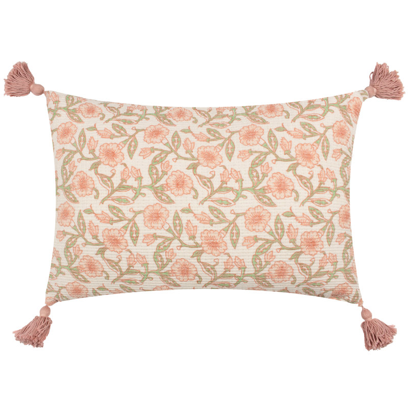 Delphine Floral Rectangular Cushion, Pink