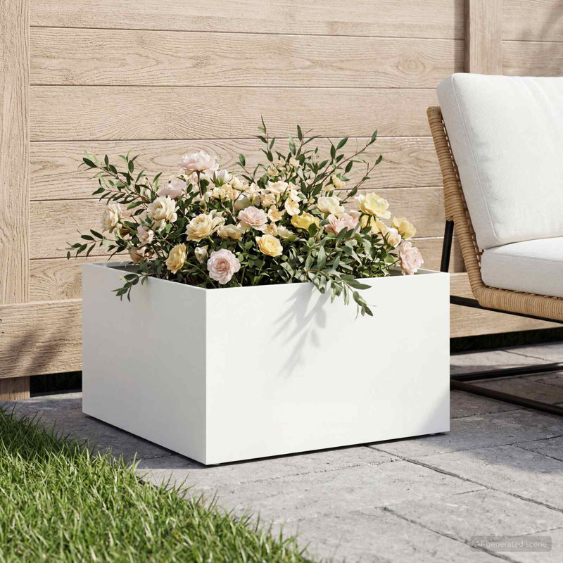 Planter, 30cm H x 60cm W x 60cm D, White, 1