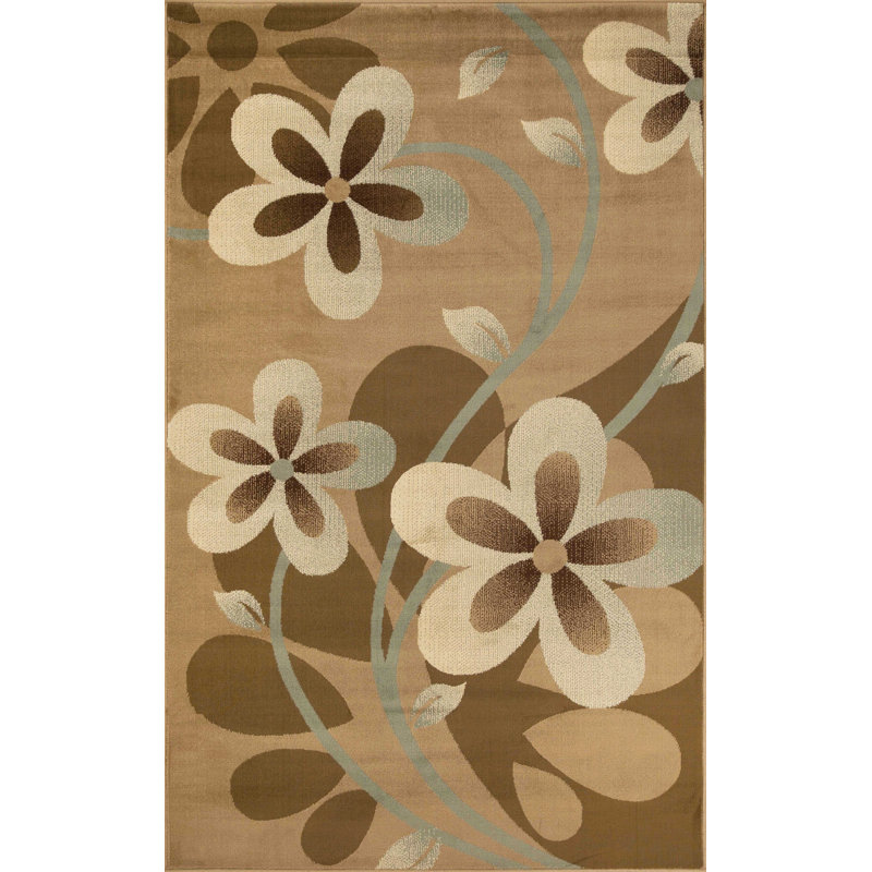 Red Barrel Studio® Leela Floral Brown Area Rug | Wayfair