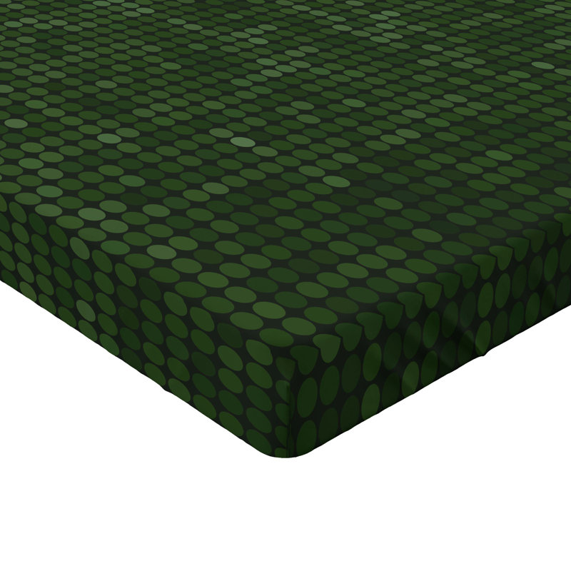 Drap-housse Ambesonne, paquet de 2, Drap-housse grand, Vert / pois noirs