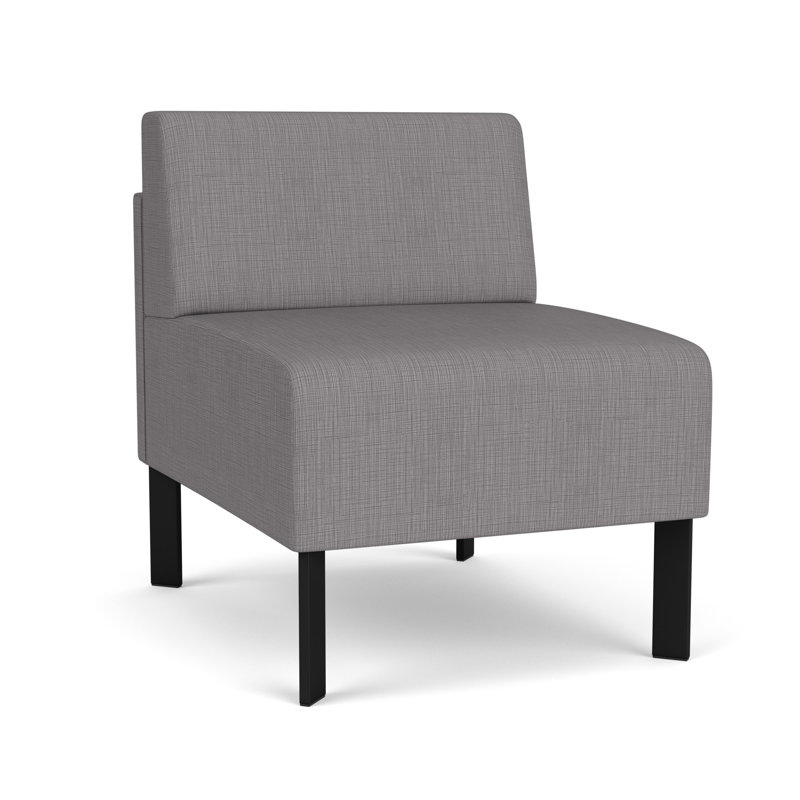 Chaise d'invité sans accoudoirs Luxe Lounge, Acier noir, Plot Line acier