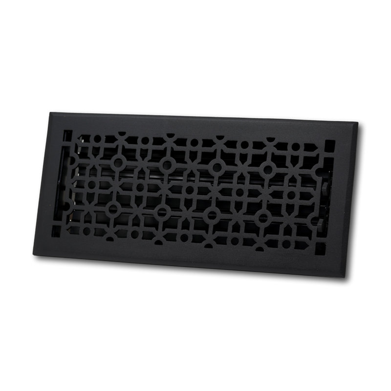 Registre de fixation en métal pour plancher / mur, Noir, L 12 po x l 2 po x H 2,75 po