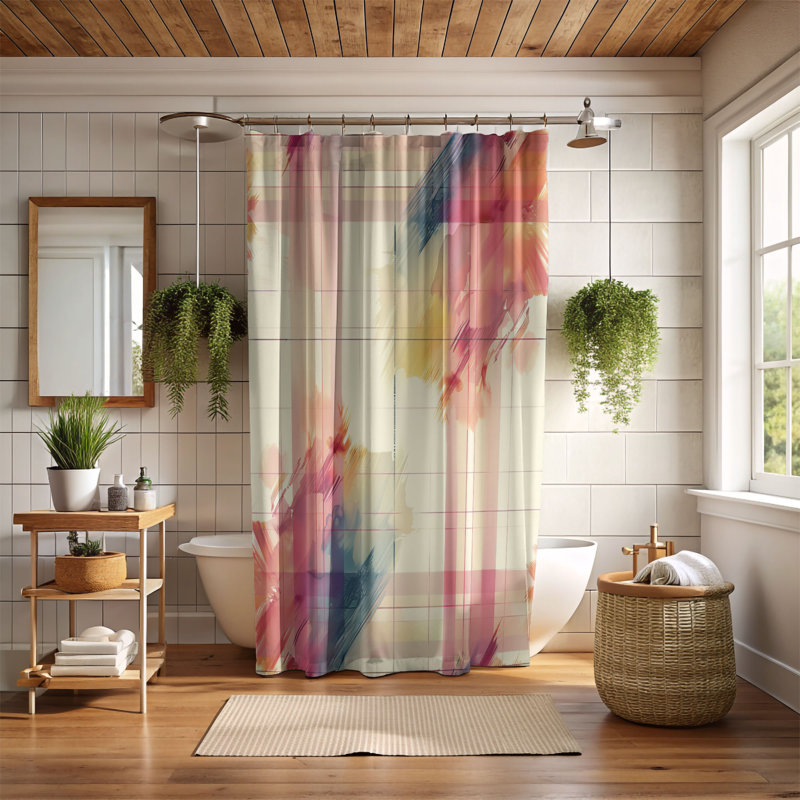 Check Paint - Premium Shower Curtain, 74"H x 71"W