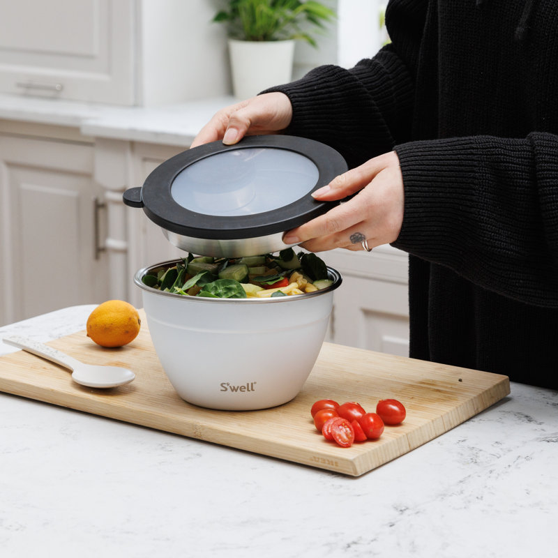 S'well Stainless Steel Salad Bowl, White