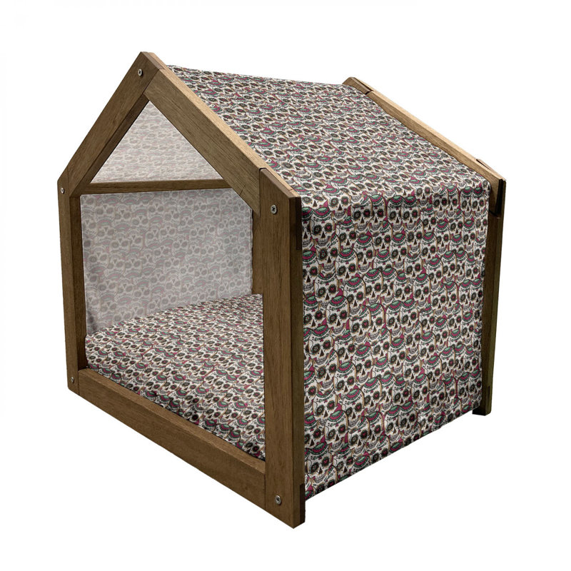 Niche pour chien en bois crème, H 25,59 po x l 29,53 po x P 21,65 po