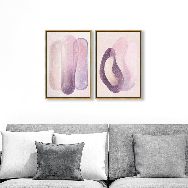 Berry Love Set Set by Oliver Gal, 110"H x 74"W, Gold Floater Frame