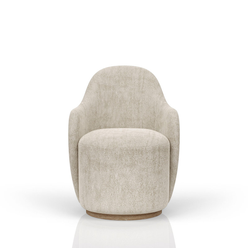 Fauteuil demi-tonneau pivotant cacao