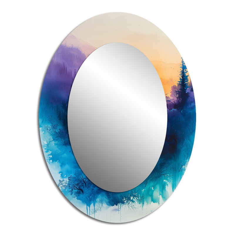 Miroir décoratif ovale sur métal, 40 po x 30 po
