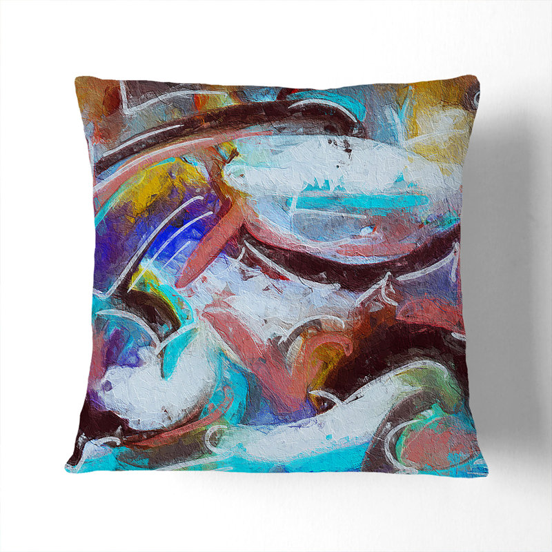 Abstract Square Throw Cushion, 40 x 40 cm, Stone