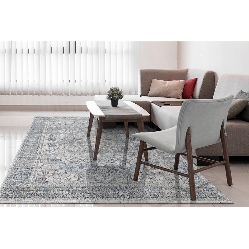 Jazz 6798-885 Beige / taupe / bleu, Rectangle 9 pi x 12 pi