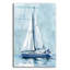 Art mural en verre épique «Lone Sailboat 1» par Emma Caroline, 12 po x 16 po