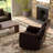 Swivel Glider With Recliner Function With Manual Footrest In Madras Brown-806764386