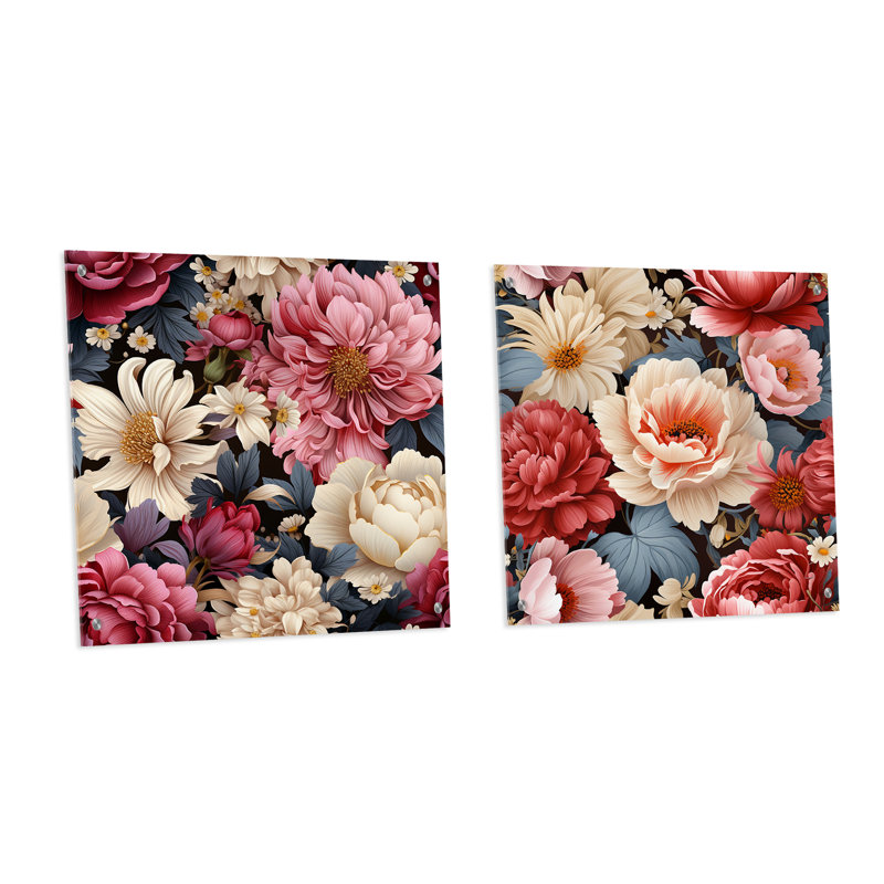 Astrid - ensemble de 2 art mural en verre acrylique, H 16 po x l 33 po