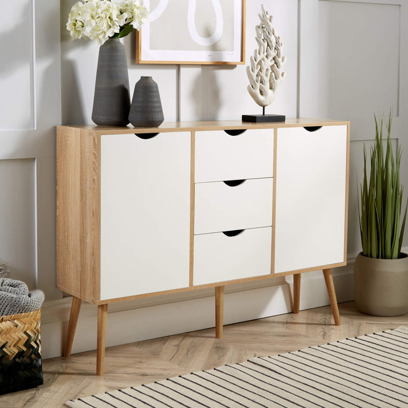Kennedy 119Cm Wide 3 Drawer Sideboard, Oak