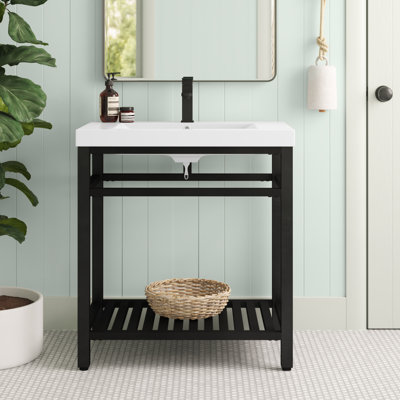 Raya 30'' Single Bathroom Vanity with Resin Top