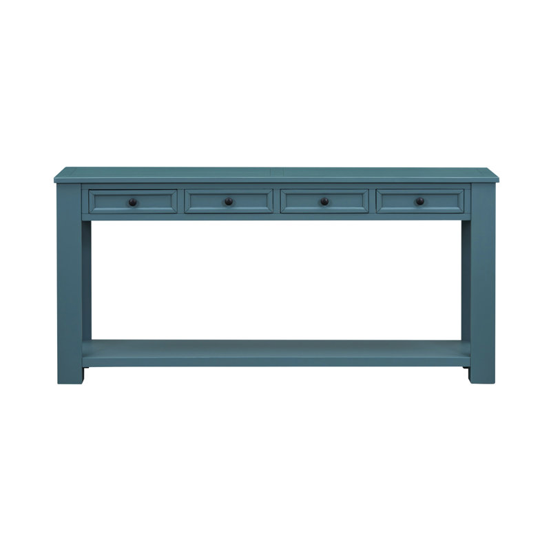 Console / canapé avec tiroirs de rangement et tablette inférieure pour le vestibule (bleu foncé), Bleu très foncé