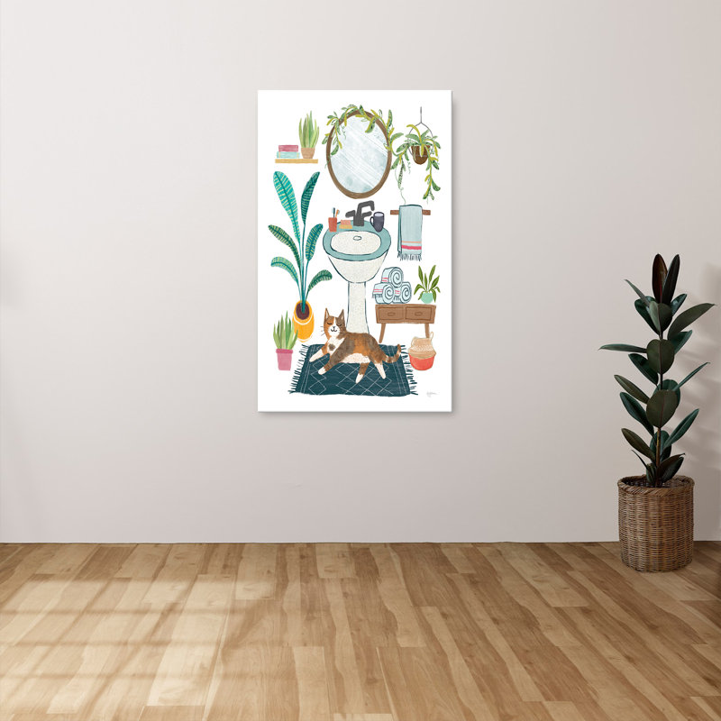 "Urban Jungle Bath I" par Mary Urban, reproduction sur toile, H 28 po x l 48 po