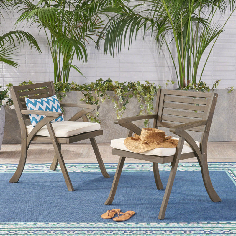 Chaise de salle à manger d'extérieur en bois d'acacia Helen