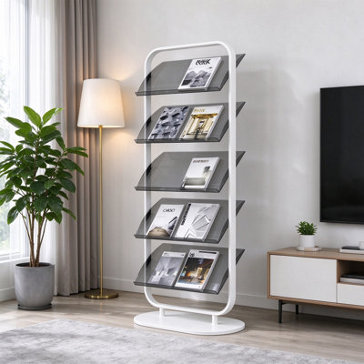 Freestanding Acrylic And Iron Magazine Rack