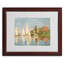 "Regatta at Argenteuil" par Claude Monet, reproduction d'art sur toile encadrée en gris / vert-1101039518-1101039519