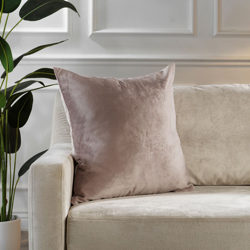 Housse de coussin en velours mat 1pc, Carré 12 po, Rose taupe