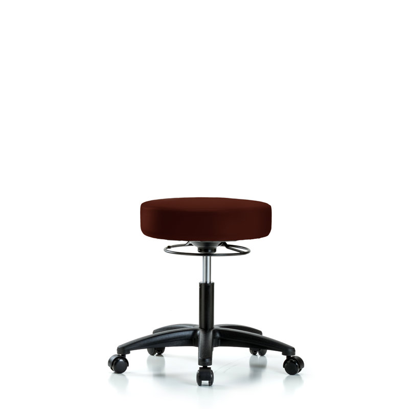 Anissa Adjustable Height Lab Stool, Casters, Burgundy
