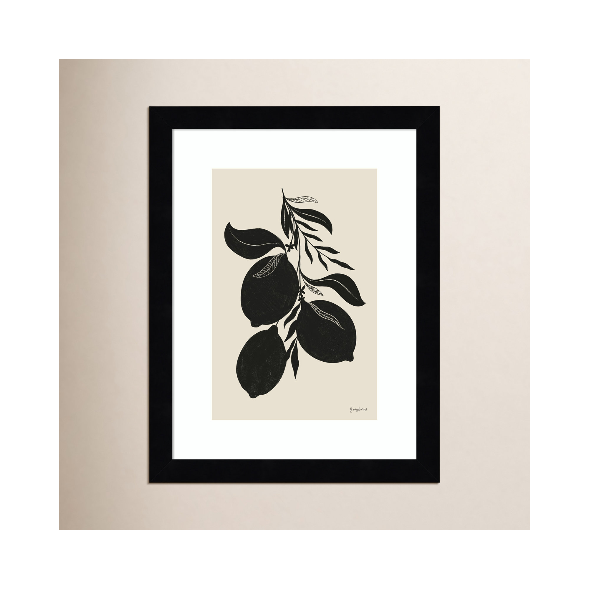 Lemon Silhouette I by Becky Thorns, 13" H x 10" H x 1" D
