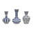 3-Piece Hand-Painted Stoneware Vase With Dots/Stripes