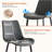Grey PU Leather & Iron Leg Dining Table Set (2-Piece)